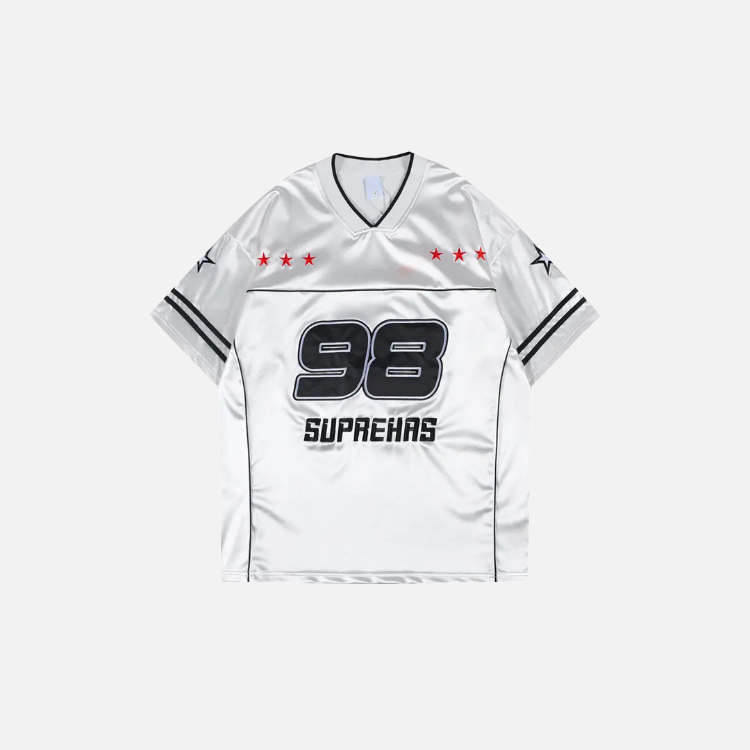 Trendiges Streetwear-Trikot mit Sternen-Patchwork-Print