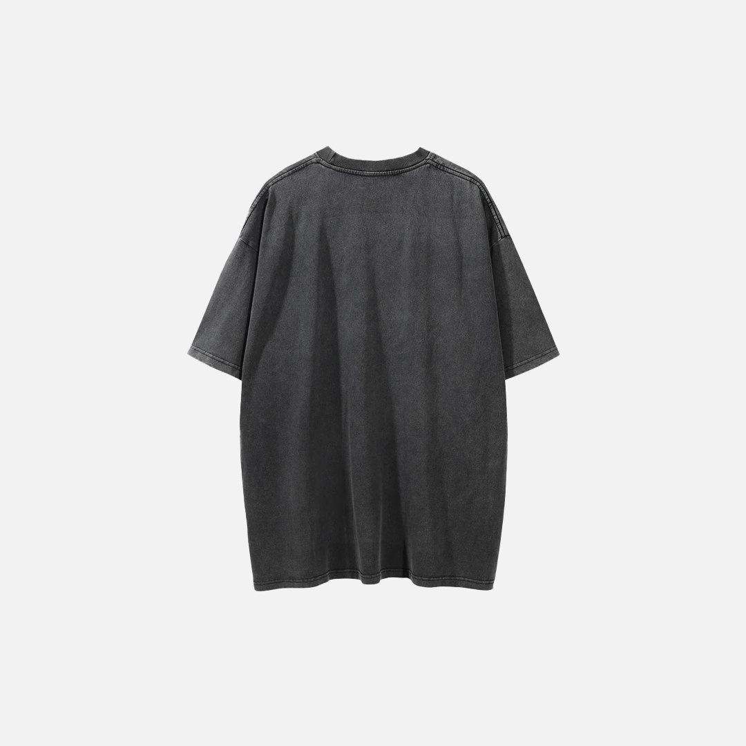 Kurzarm-T-Shirt mit Used-Look und verwaschenem Porträtdruck