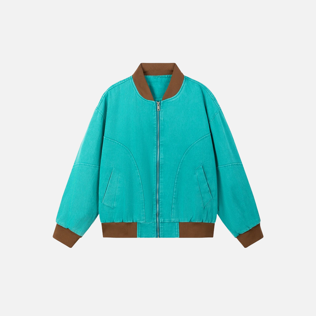 Veste bomber verte oversize de luxe