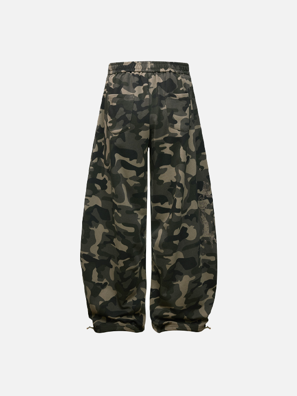 Camouflage Machete Jogginghose mit Kordelzug und weitem Bein