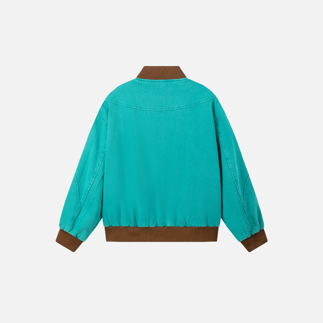 Veste bomber verte oversize de luxe