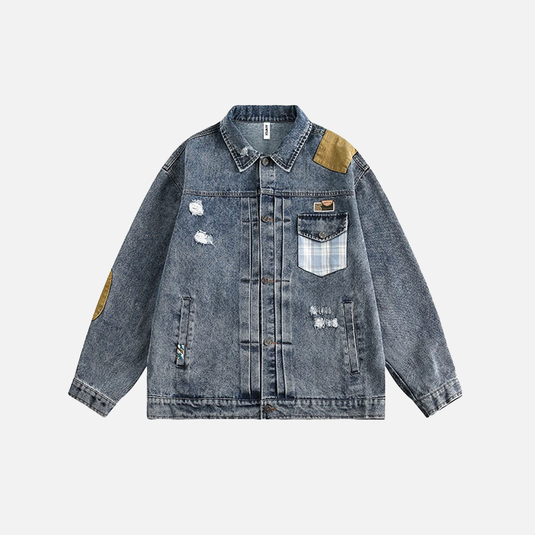 Y2K Leichte Retro Oversized Blaue Jeansjacke