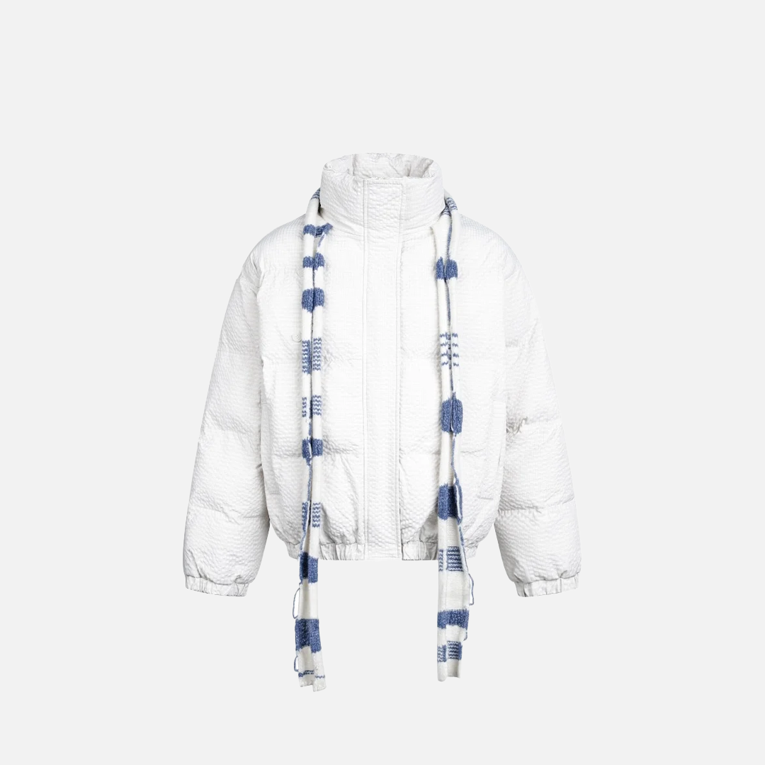 Streetwear-Steppjacke mit Stehkragen und Kontrastmuster
