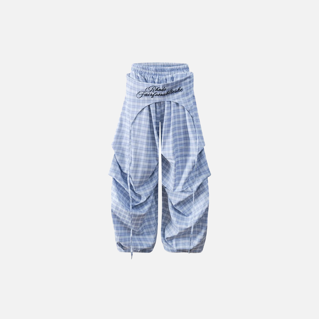 Y2K Streetwear Karohose im Hip-Hop-Stil mit weitem Bein