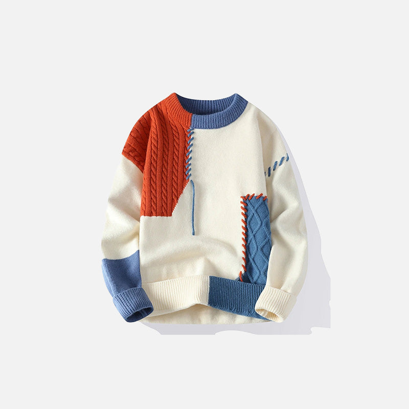 Patchwork-Strickpullover