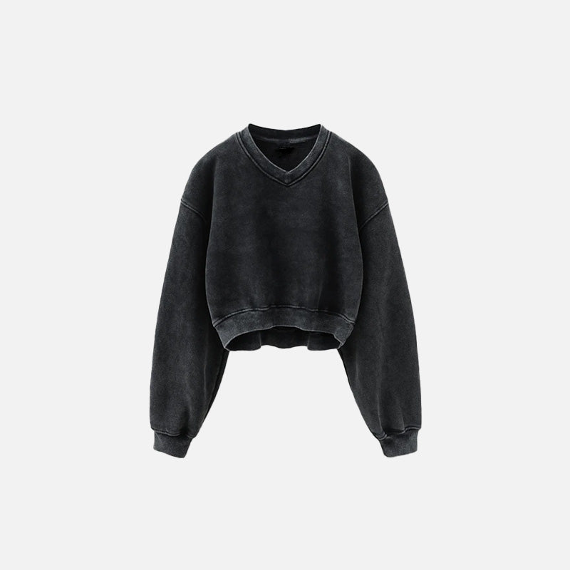 Damen-Fleece-Crop-Sweatshirt