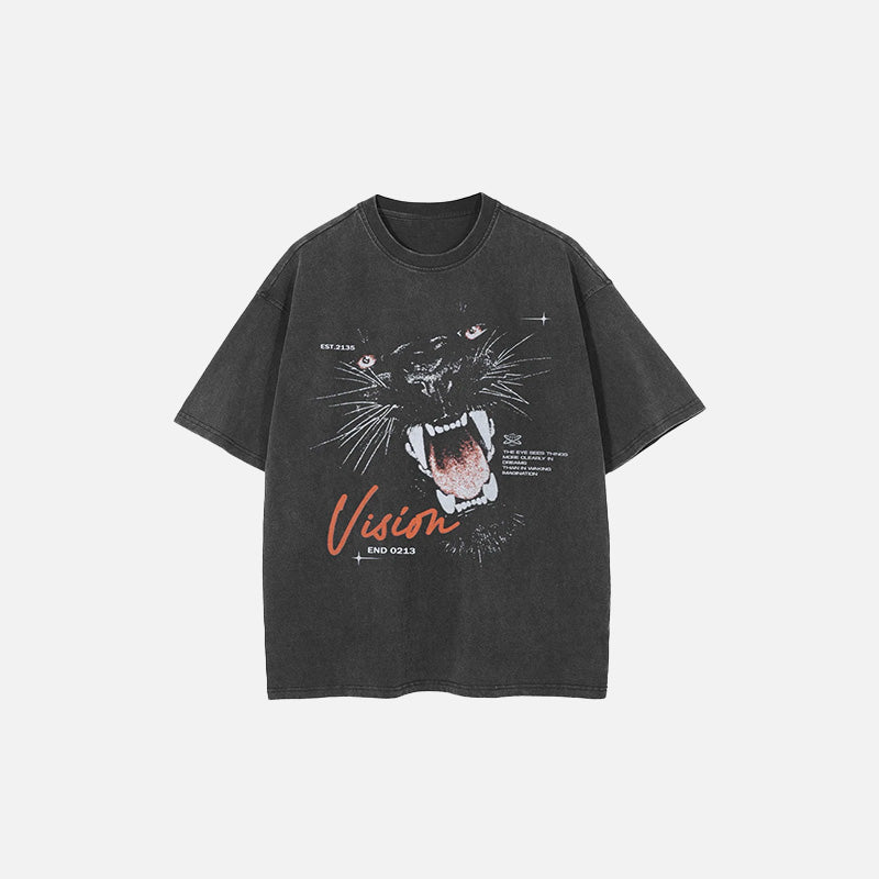 Retro Panther Washed Graphic T-shirt