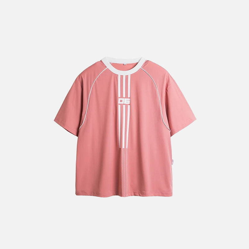T-shirt rayé raglan rétro