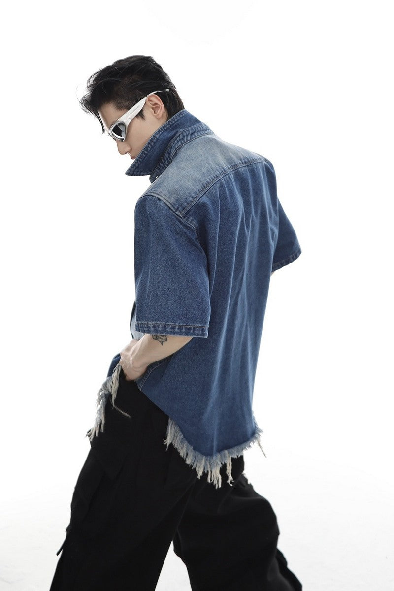Jeanshemd im Used-Look