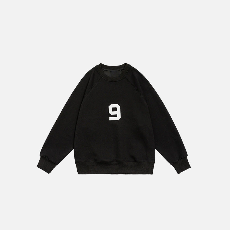 Sweatshirt mit Stickerei Nummer 9