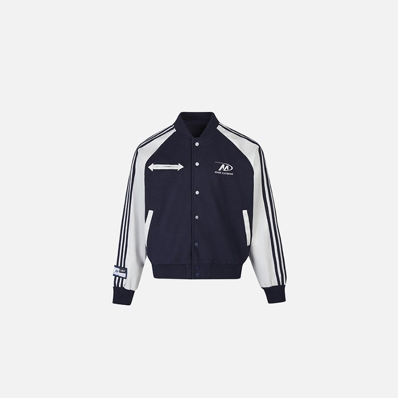 Arrow Stripe Varsity Jacket