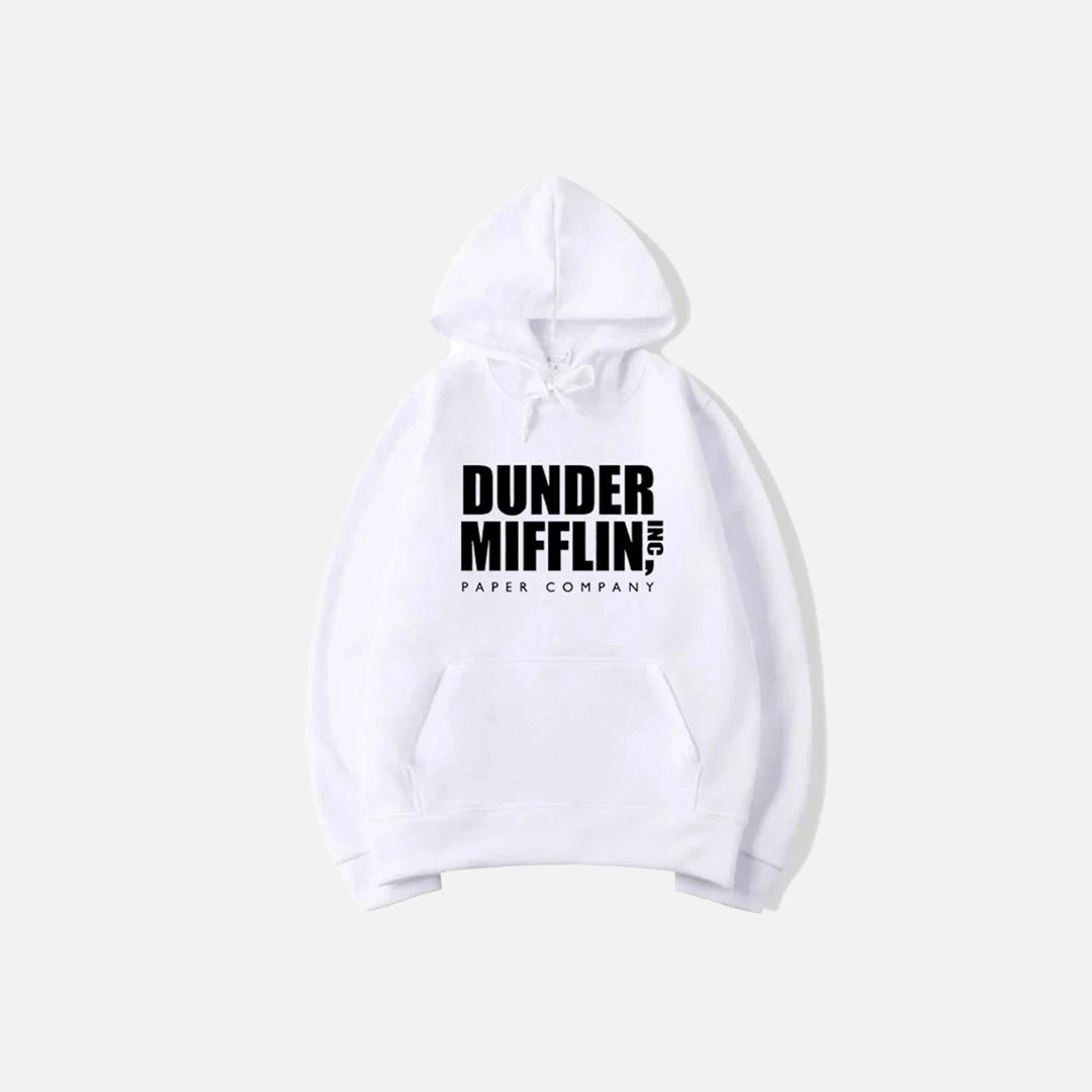 Sweat à capuche uni imprimé lettres