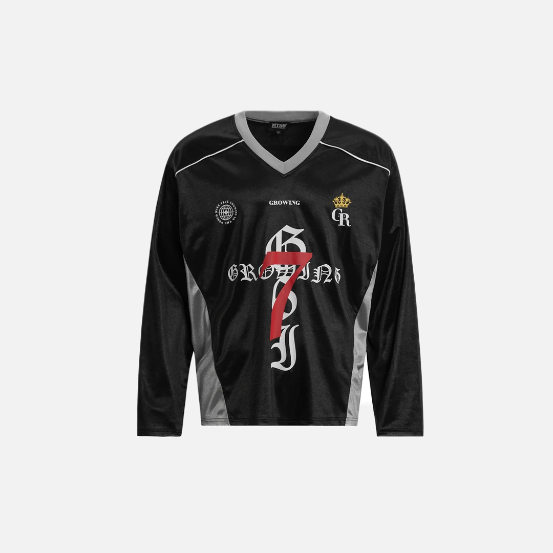 Gemütliches, übergroßes Langarm-Sport-T-Shirt mit Buchstabenprint