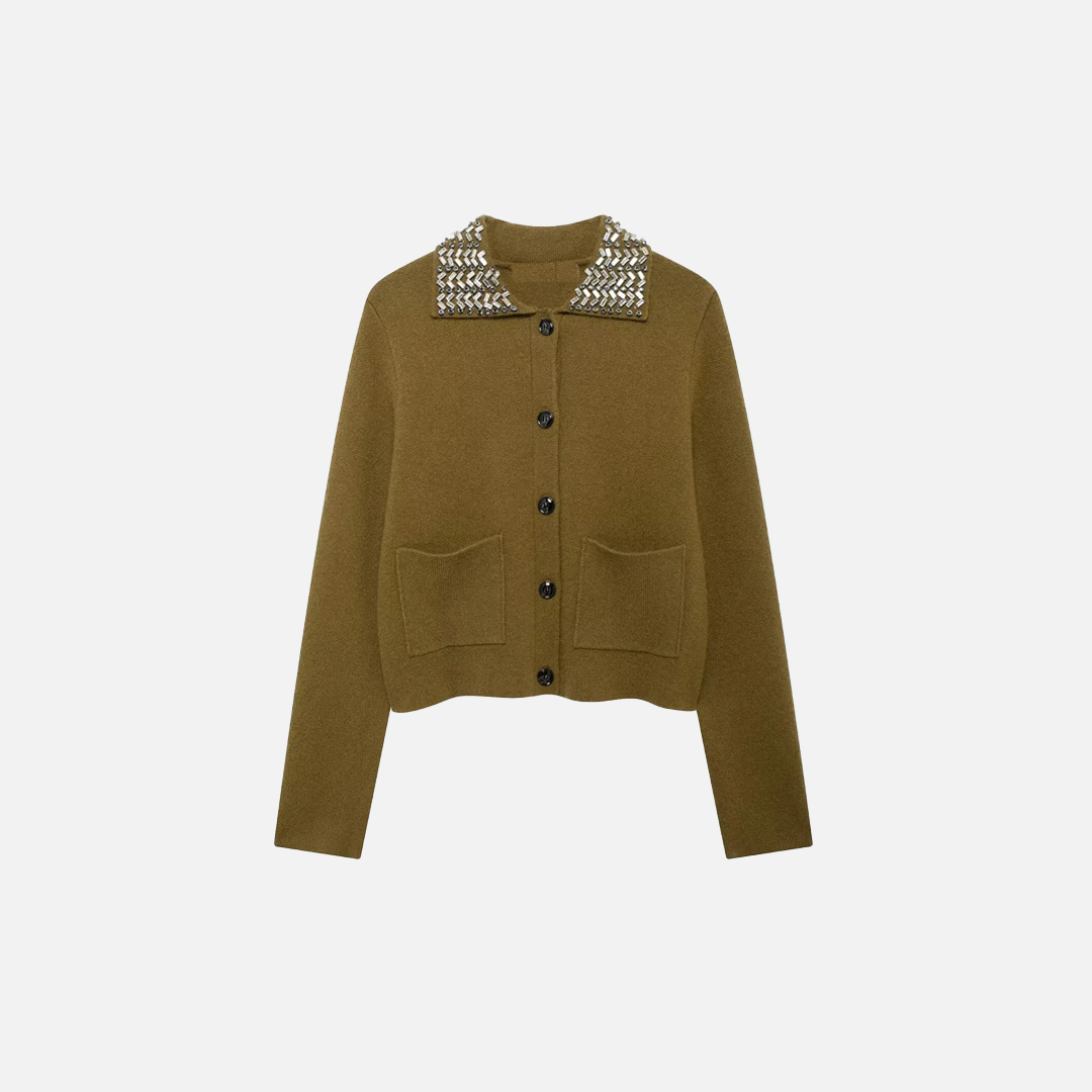 Langärmlige Strickjacke im amerikanischen Vintage-Stil
