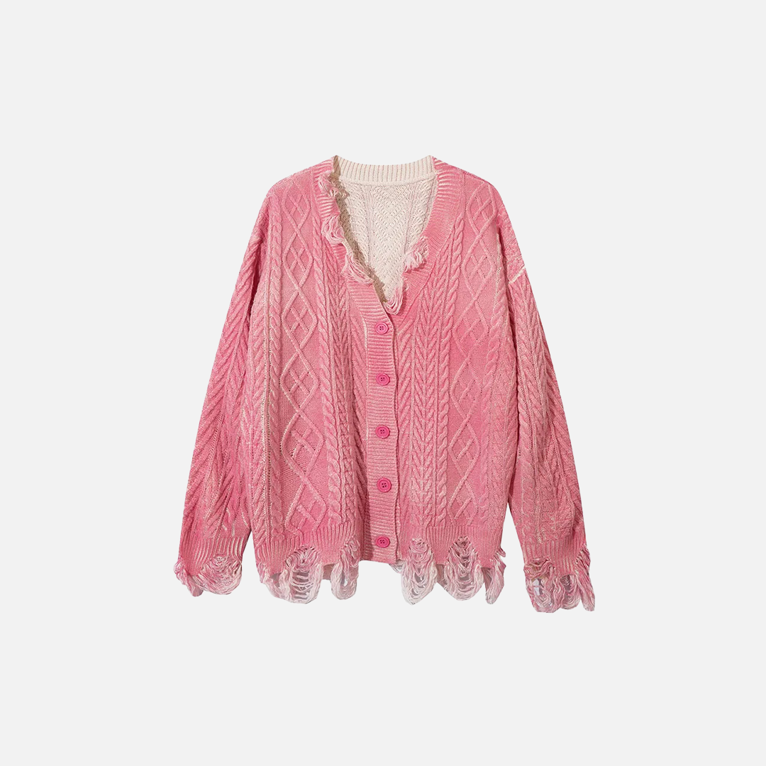 Retro Grunge Strick-Oversize-Cardigan