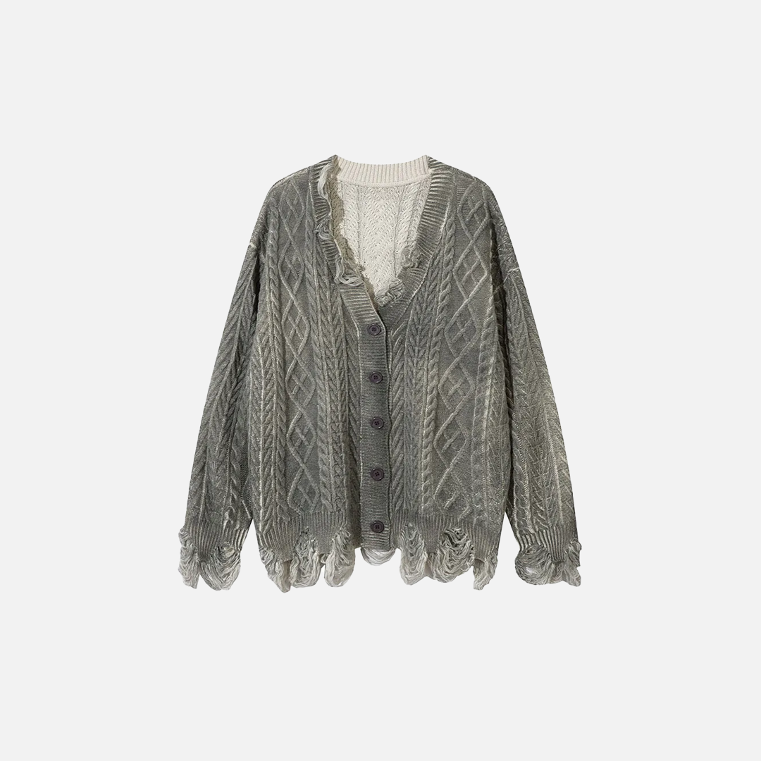 Retro Grunge Strick-Oversize-Cardigan