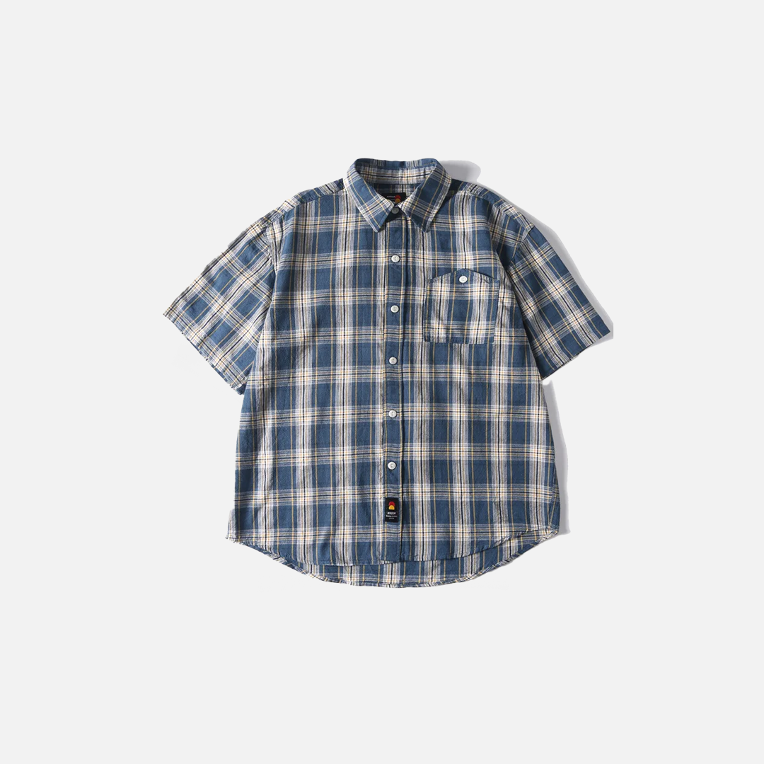 Artistic Washed Plaid Short Sleeve Shirt
