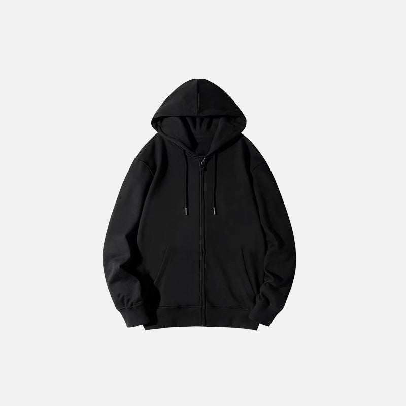 Gilet zippé à capuche noir uni