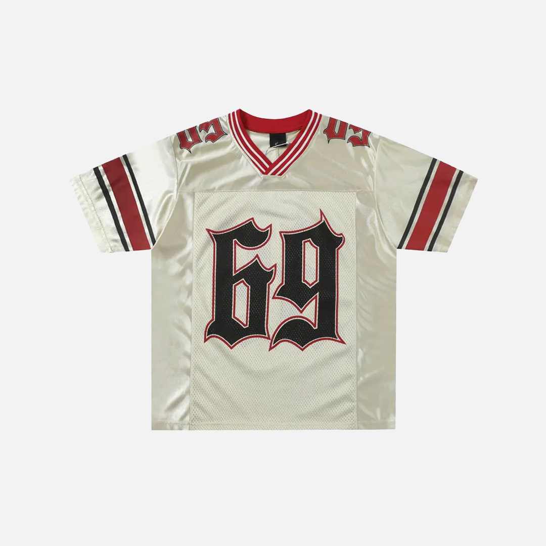 Plush Graphic Print Patchwork V-Neck Sport T-Shirt