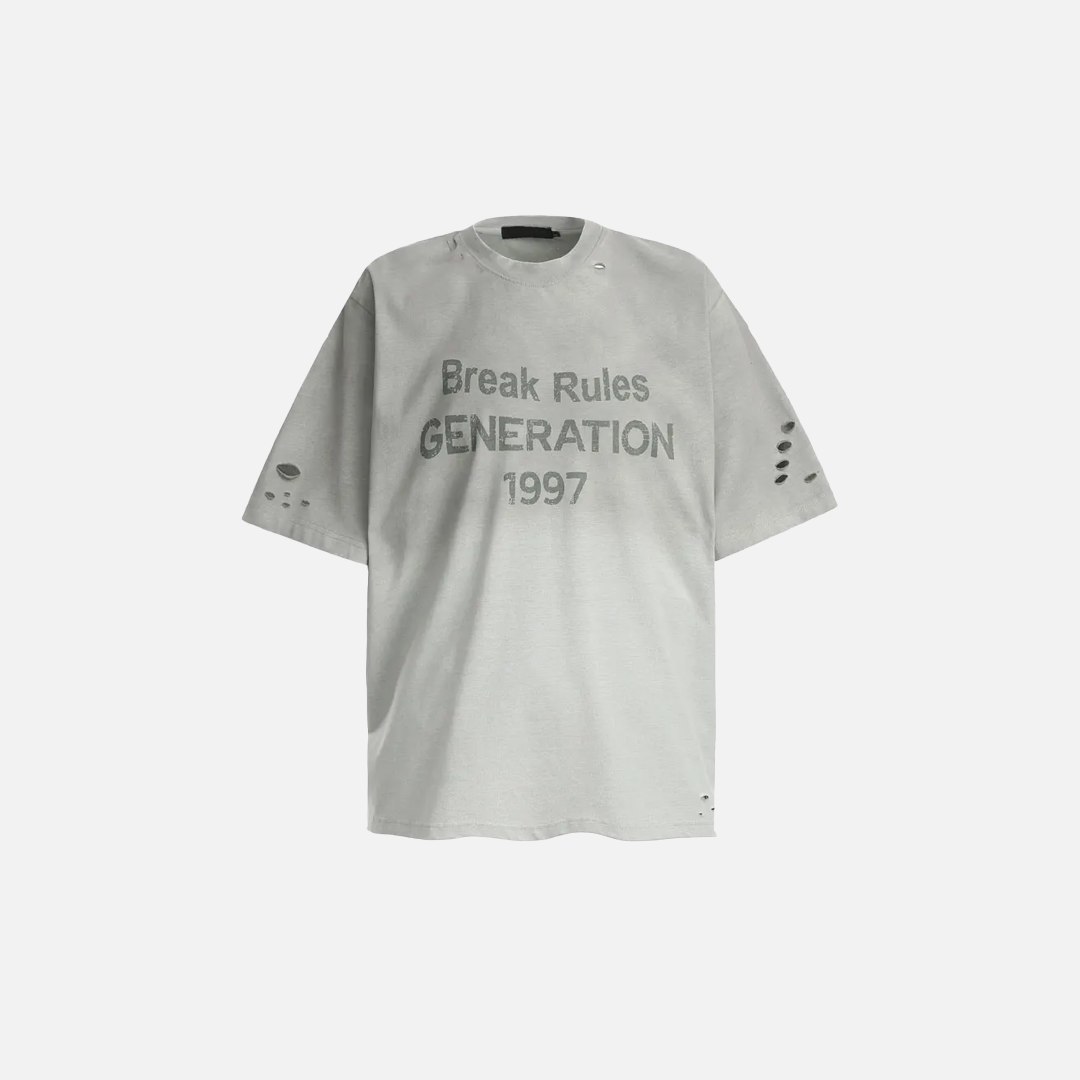 Stylish Y2K Grunge Graphic Tie Dye Ripped T-Shirt
