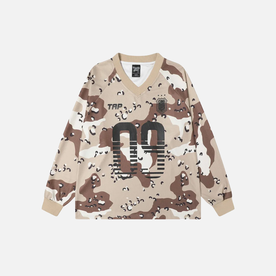 Camouflage Waffle Texture Long Sleeve T-Shirt
