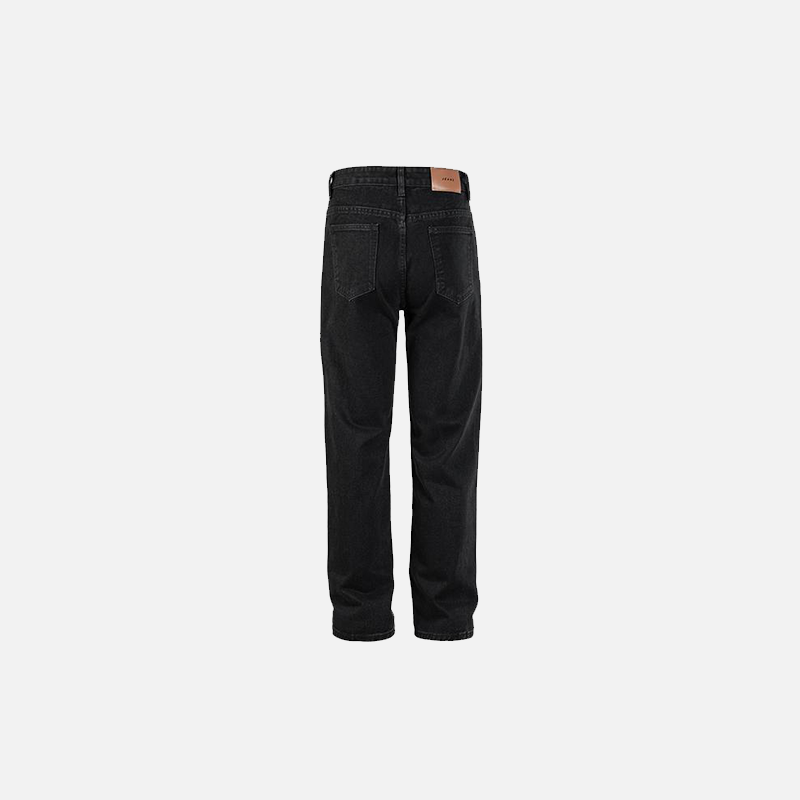Schwarze, einfarbige Straight-Jeans