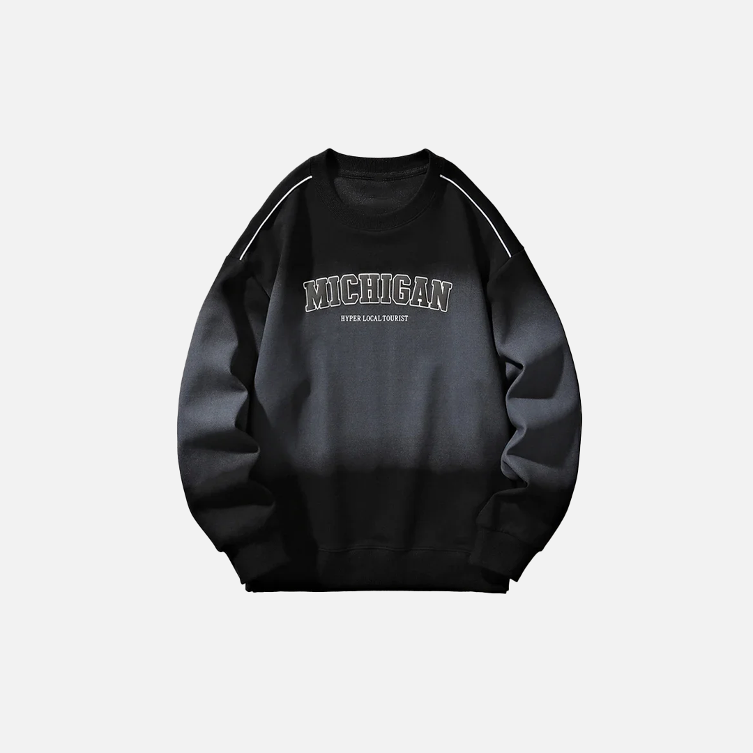 Gothic Oversized Sweatshirt mit Farbverlauf und Buchstabenprint