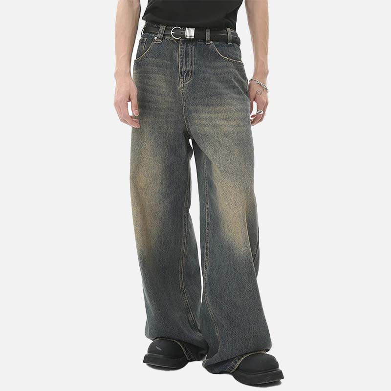 Jean cowboy à jambes larges en denim