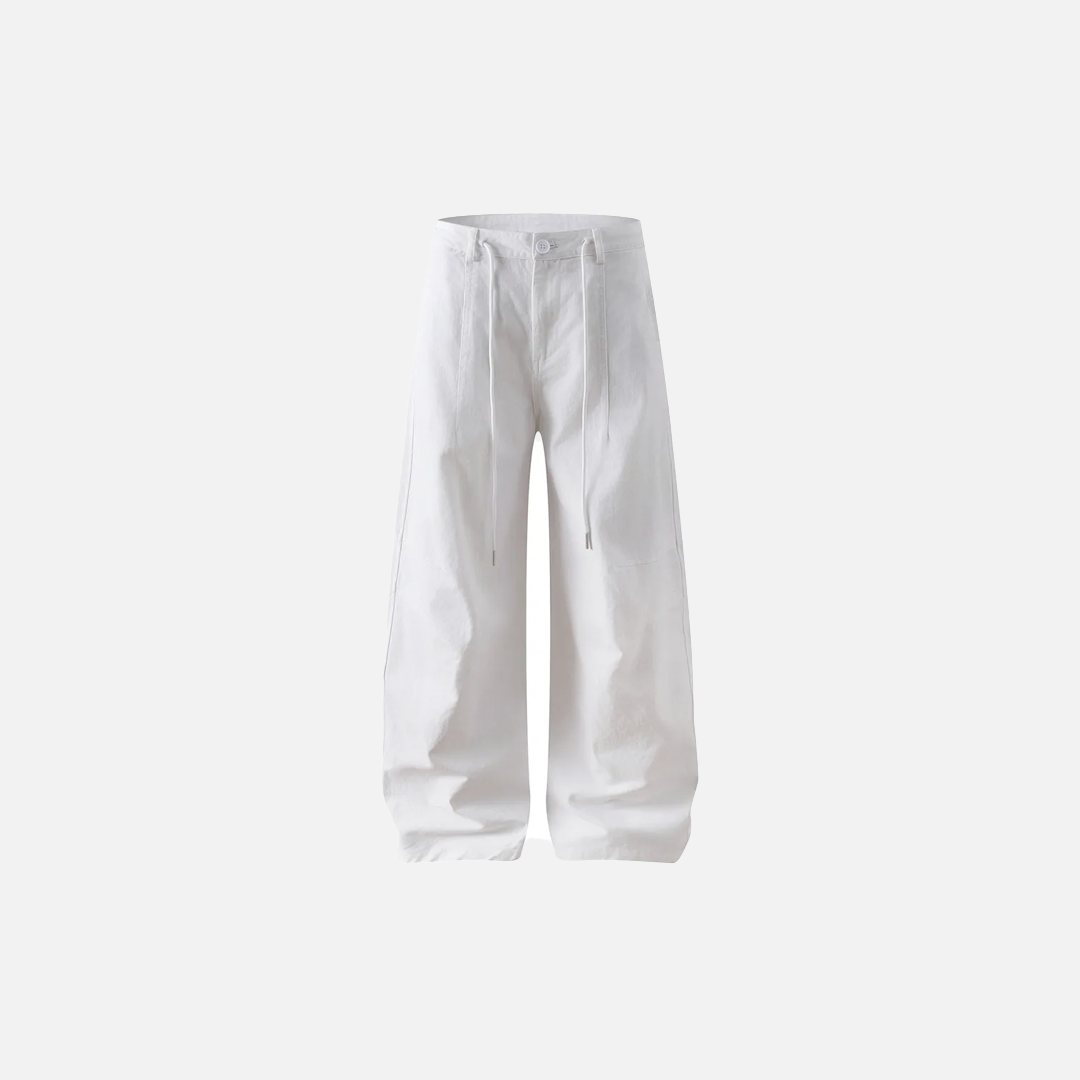 Gemütliche, lässige, einfarbige Retro-Hose mit Kordelzug im Bund