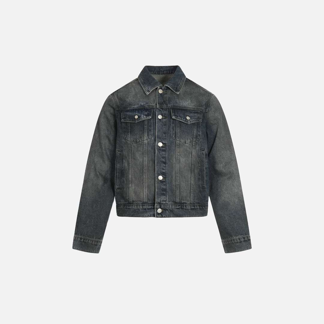 Veste en jean délavée à simple boutonnage, style années 2000