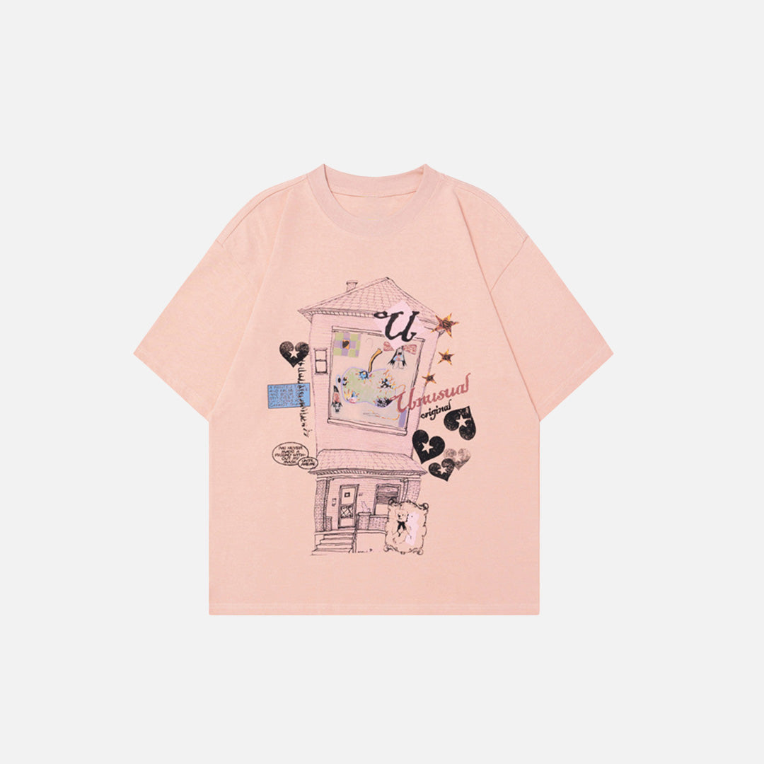 Kurzarm-T-Shirt mit coolem Cartoon-Print