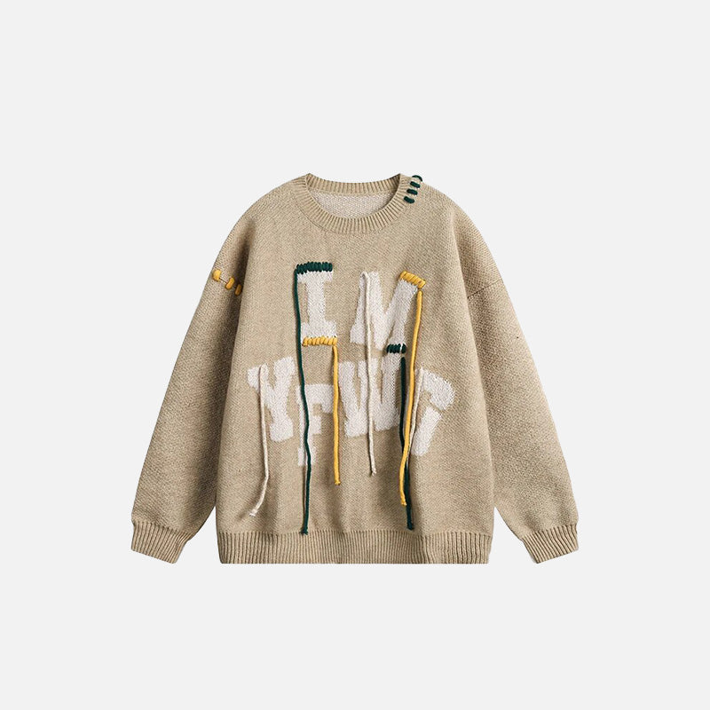 Pullover mit gestickten Seilen