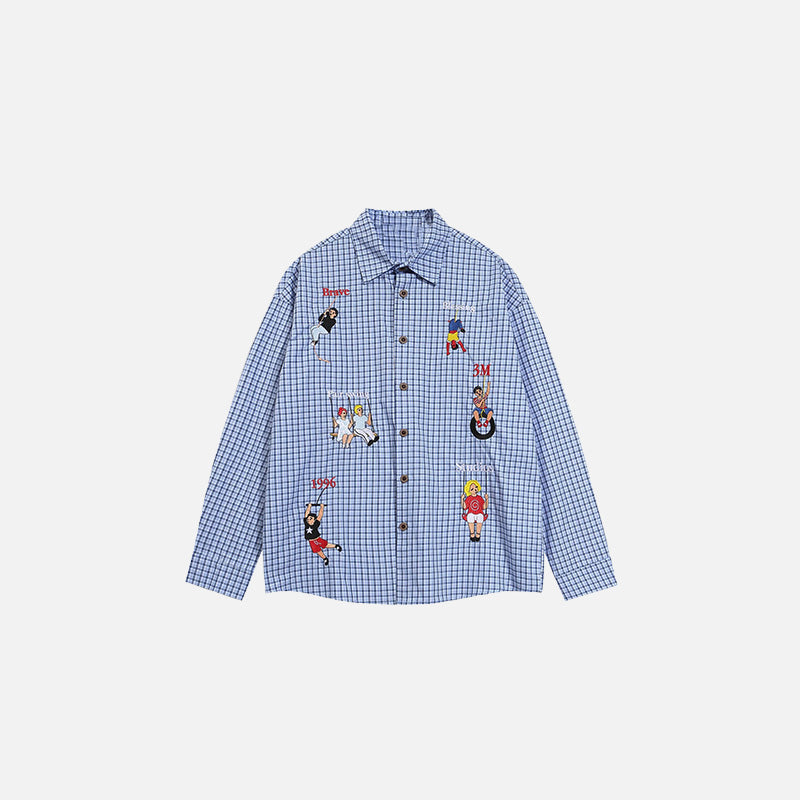 Chemise à carreaux à personnages