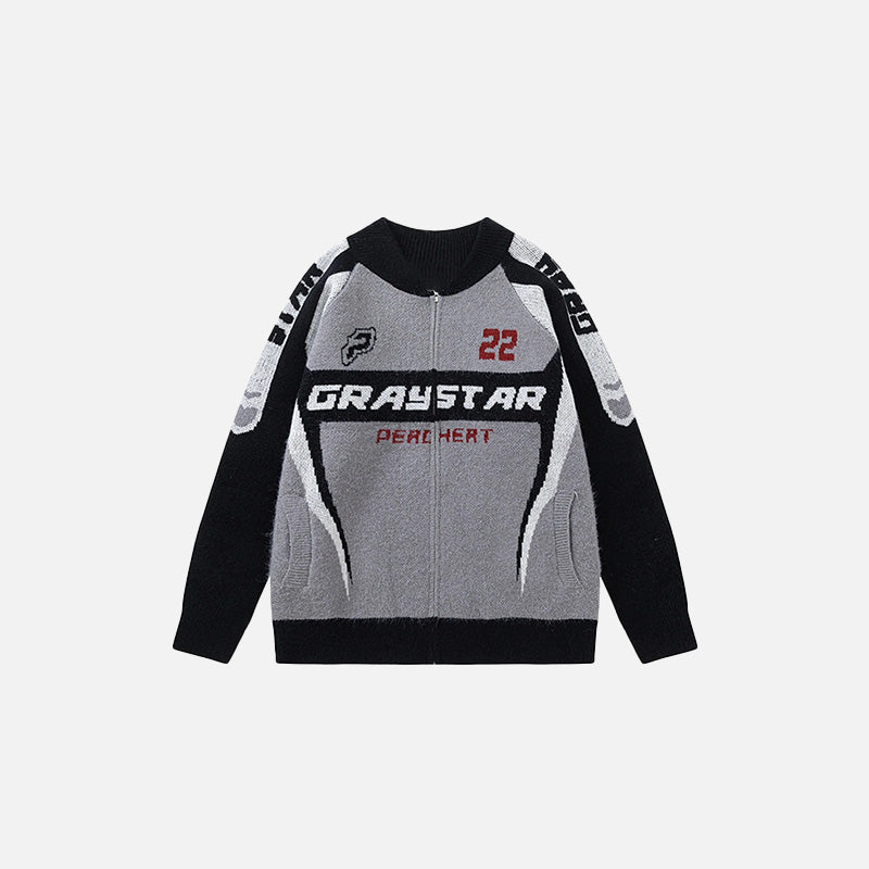 Turbo Drive Grauer Sternenpullover