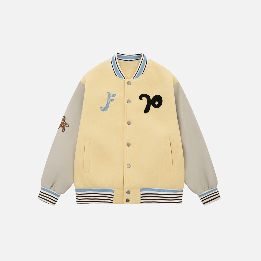 Veste de baseball Varcity oversize élégante et brodée