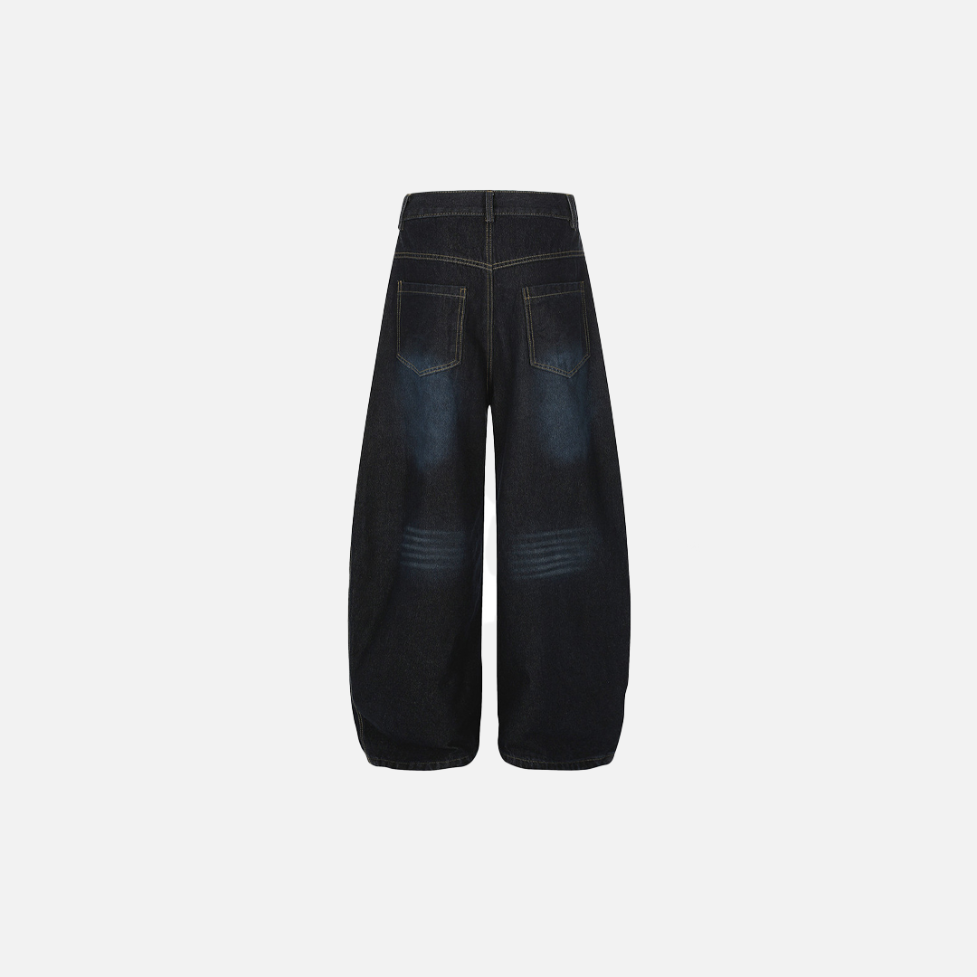 Streetwear Herren Stilvolle, locker sitzende Denim-Jeans mit Messerschnitt