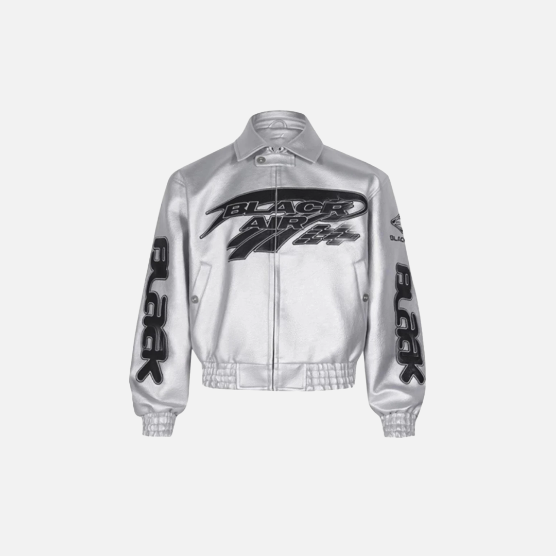 Strapazierfähige Retro-Hip-Hop-Rennjacke aus PU-Leder