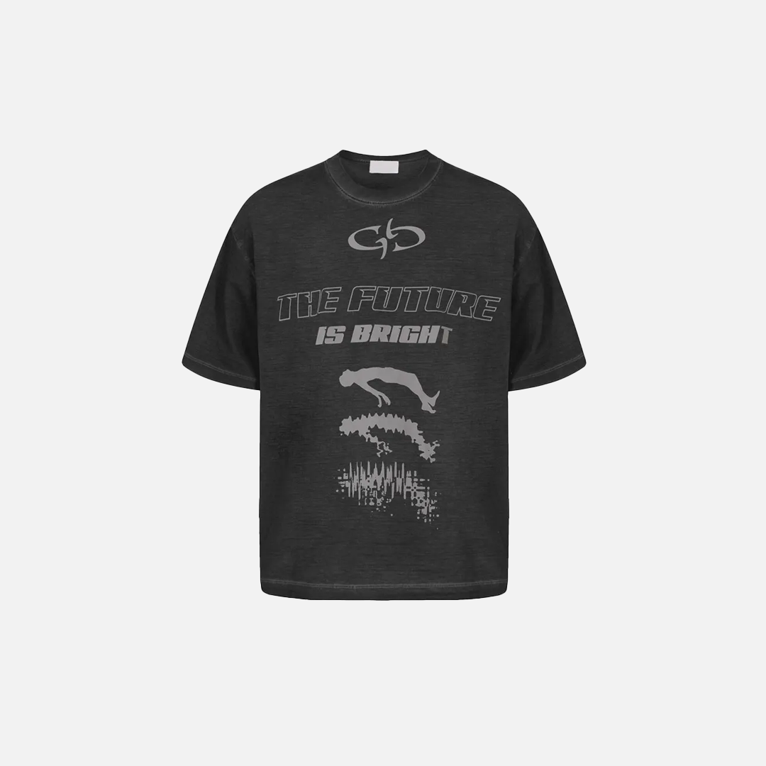 Trendiges Grunge-Hip-Hop-T-Shirt mit Grafikprint und Waschung