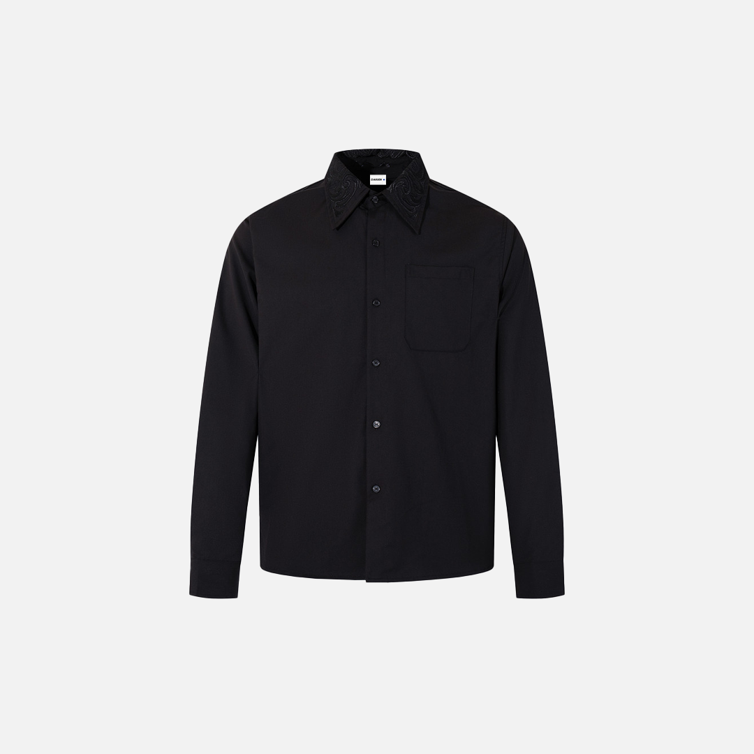 Chemise élégante à manches longues unie brodée