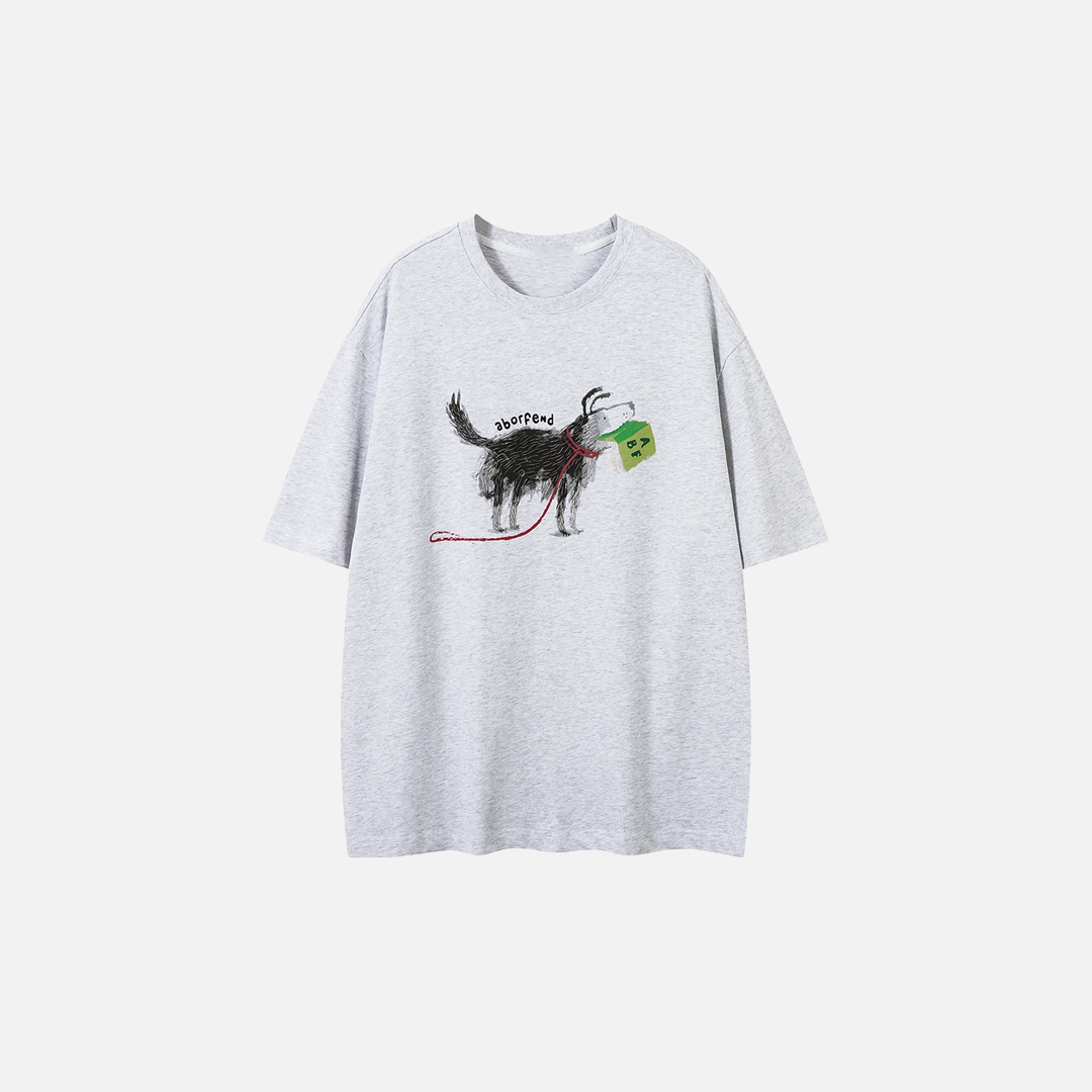 Y2K Vibrant Graffiti Puppy Crew Neck T-Shirt