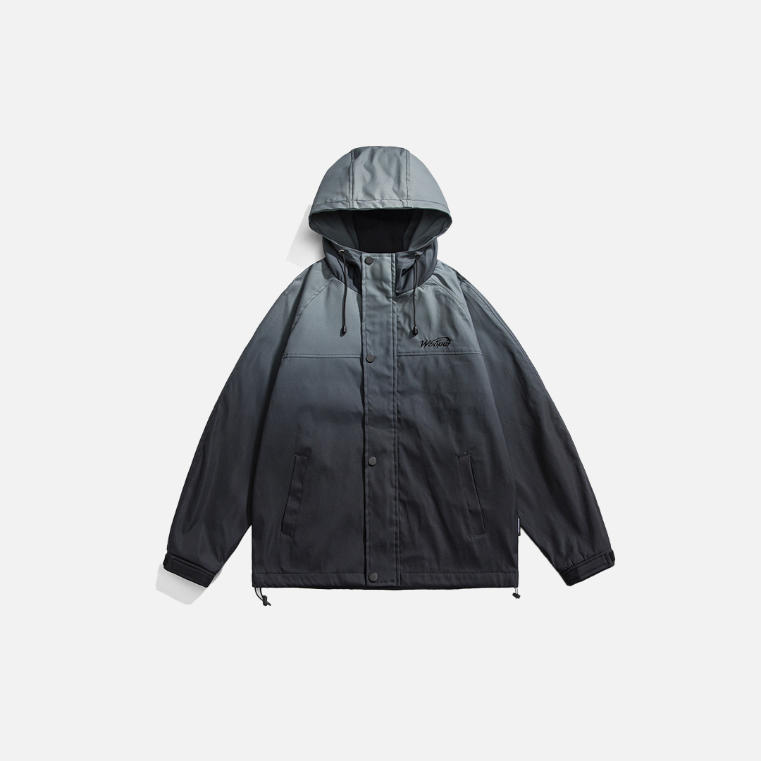 Y2K Streetwear Gradient Tie Dye Kapuzen-Windbreakerjacke