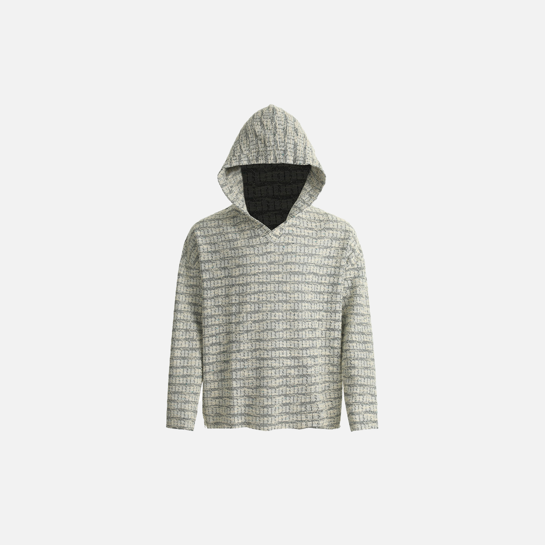 Y2K Stilvoller Retro-Strickpullover mit Streifen und Kapuze