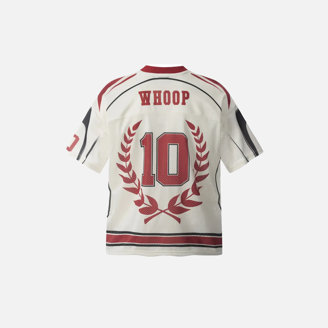 Sportliches Patchwork-Trikot mit Grafik und V-Ausschnitt