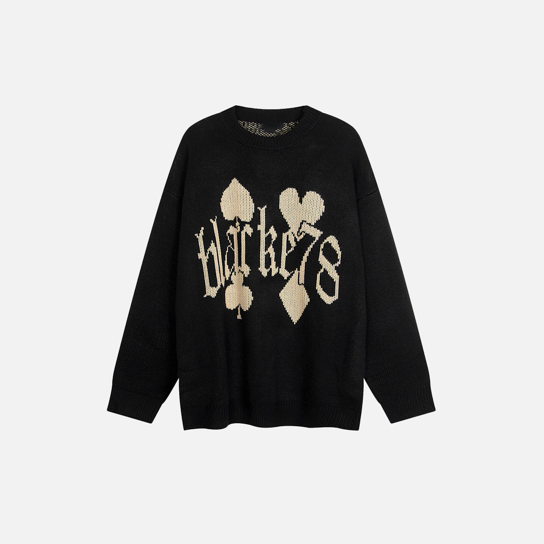 Pull oversize confortable brodé de lettres