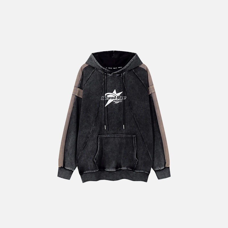 Sternenemblem-Kontrast-Hoodie