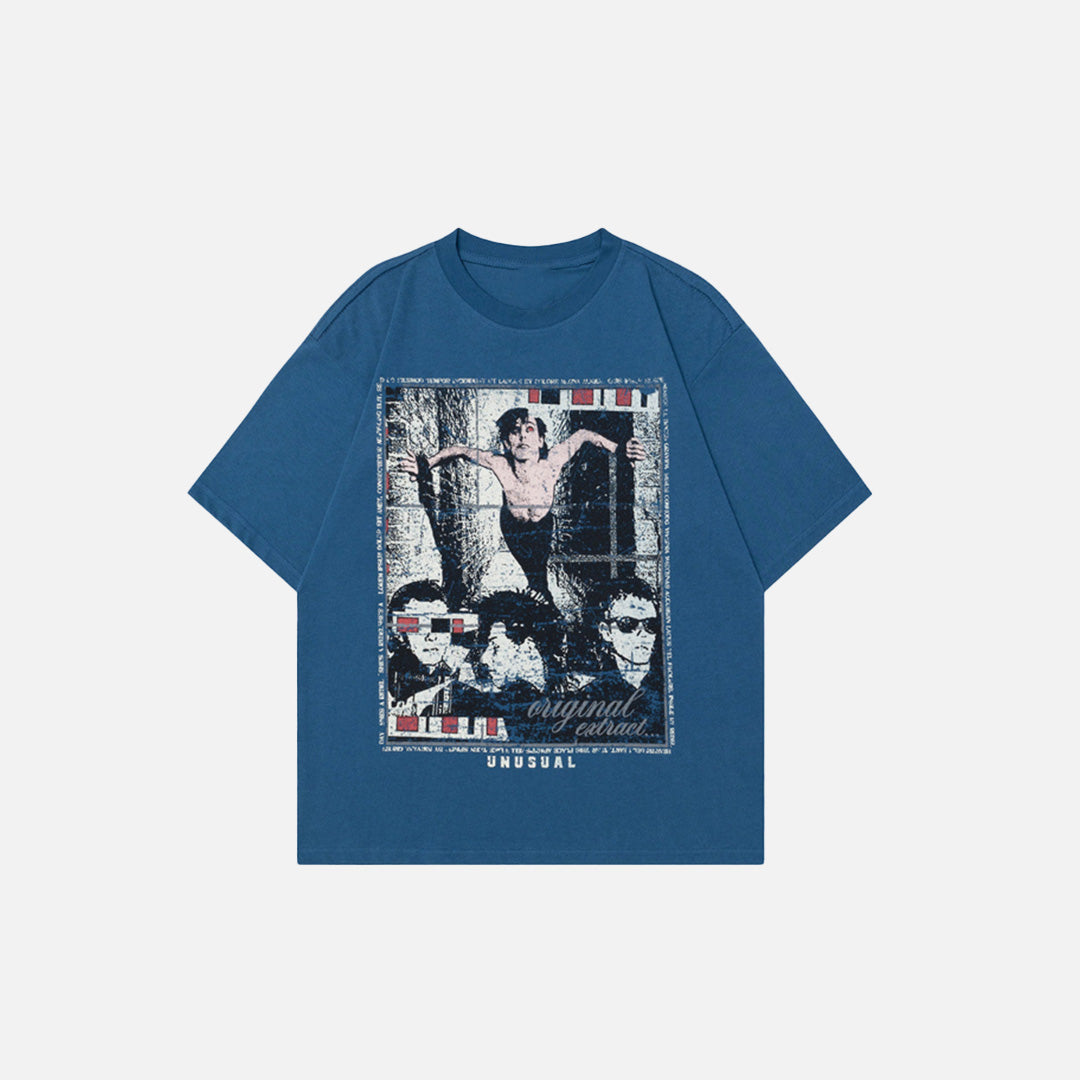 Kurzarm-T-Shirt mit Vintage-Print