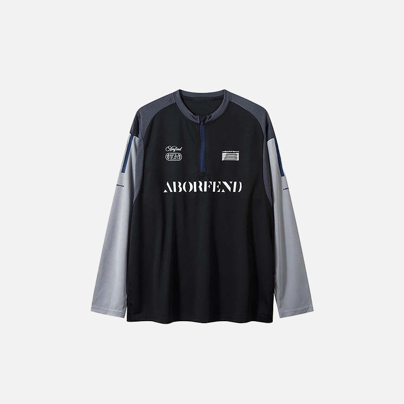 T-shirt zippé rétro sport