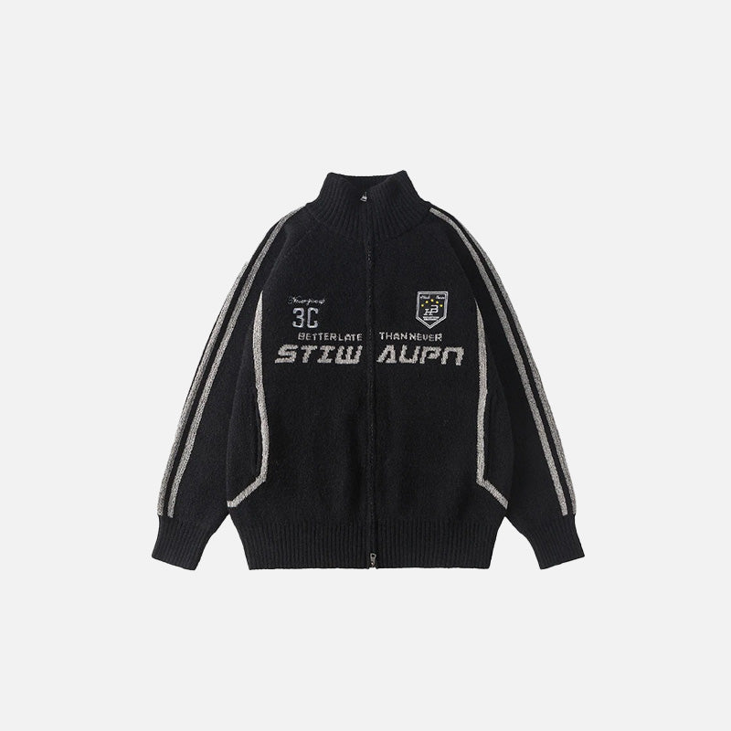 Retro-Sportpullover mit Reißverschluss