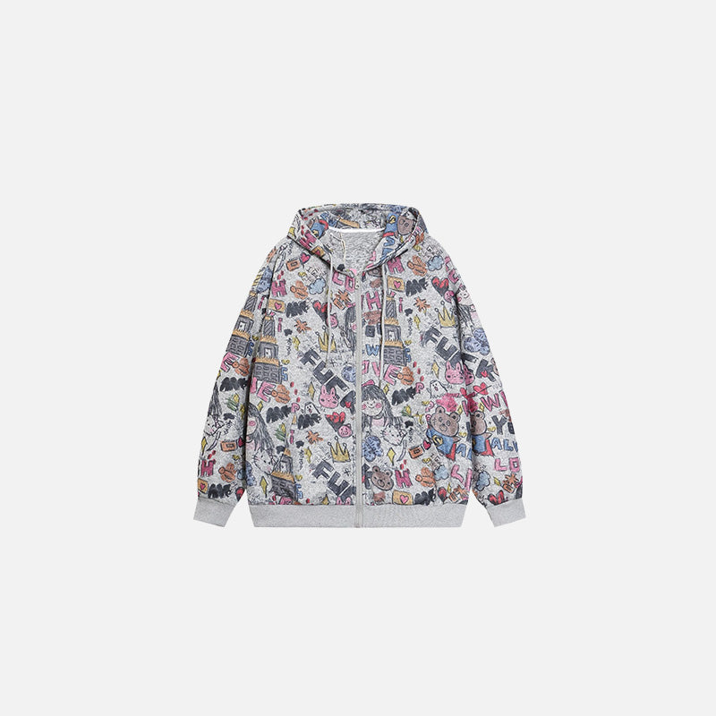 Graffiti Vibes Zip-up Hoodie