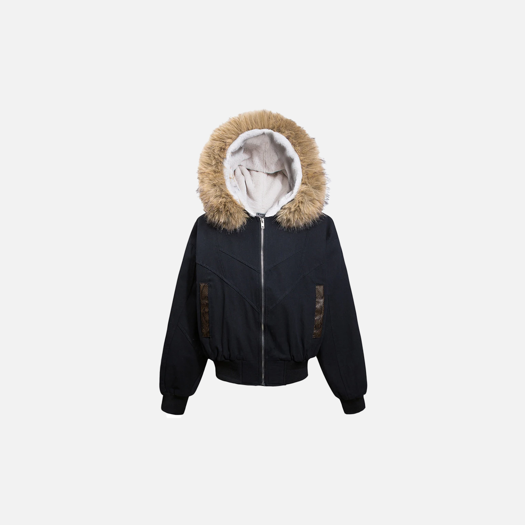Parkas mit Plüschfleece und Pelzkragen, Windbreaker-Jacke